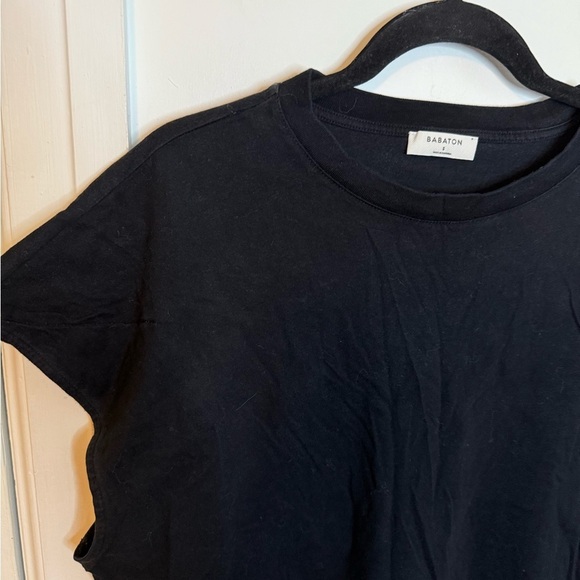 Babaton Black Cotton Cap Sleeve Tee - Picture 6 of 6